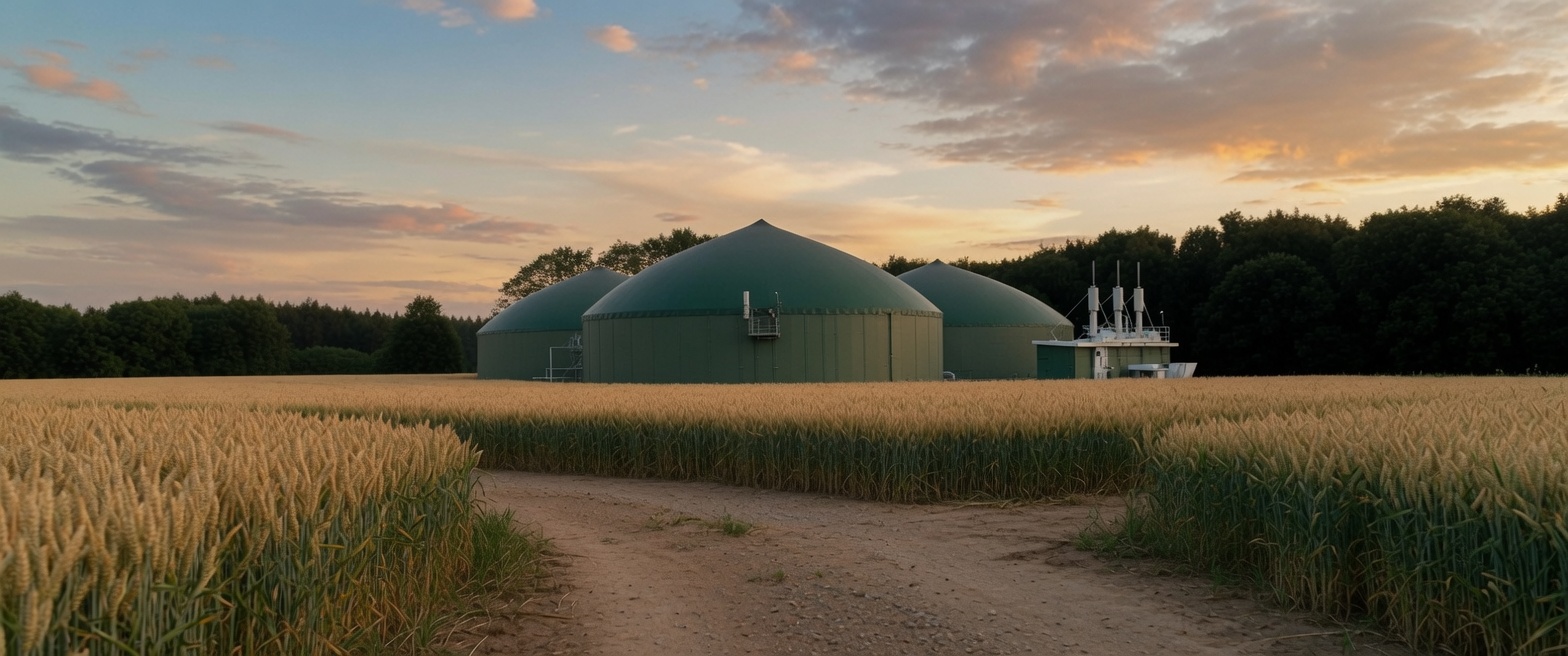 Impianto biogas e biometano visto dall’alto